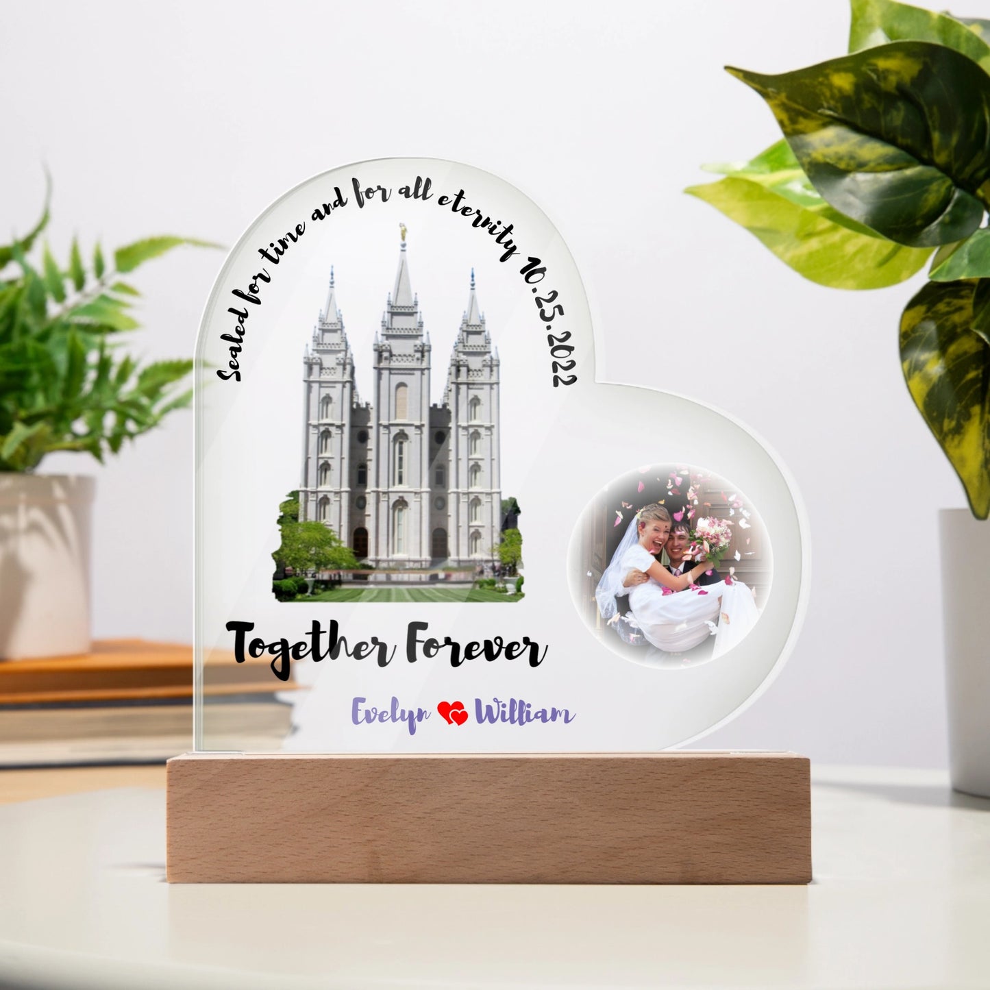 Custom LDS Temple Marriage Plaque