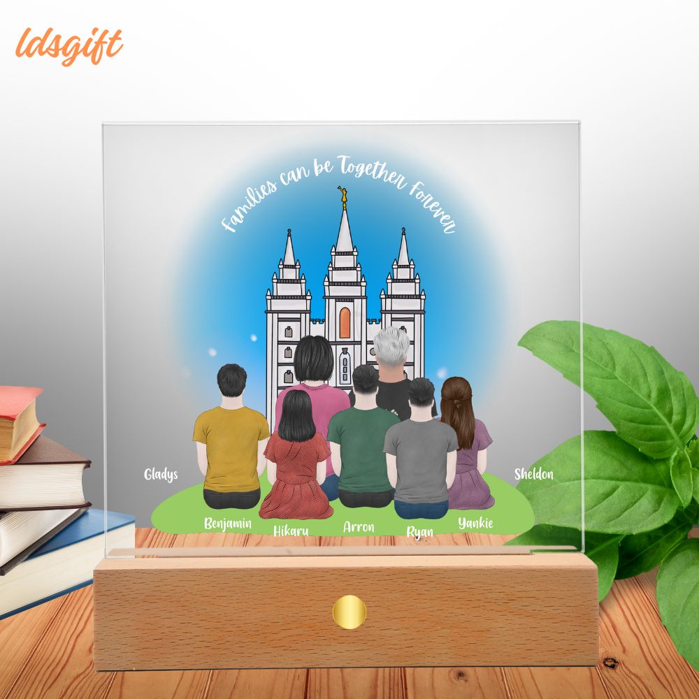 Families Can Be Together Forever - Pencil-style Acrylic Square Plaque
