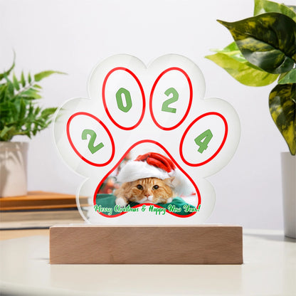 Together Forever - Acrylic Paw Plaque - Battery Powered LED Wooden Base