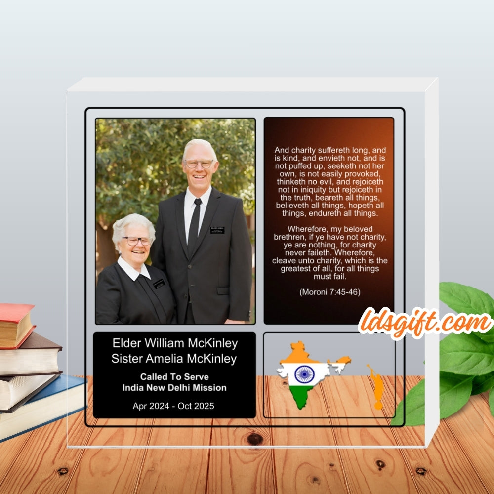Custom LDS Missionary Plaque - Premium Acrylic Block 6x6x0.75 inch